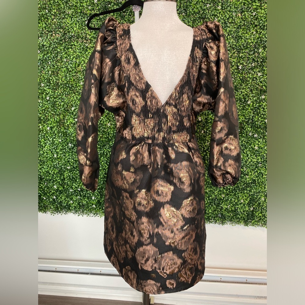 M15 Misa - Edie Dress in Rose Gold Jacquard